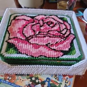 Flower Needlepoint Coaster Set